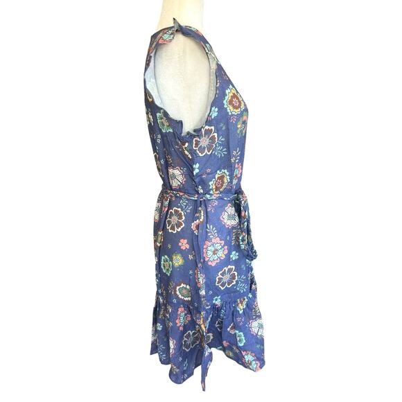 Marine Layer Laney Dress Women Small Blue Purple Marlin Hibiscus Floral Mini NWT - Picture 13 of 16